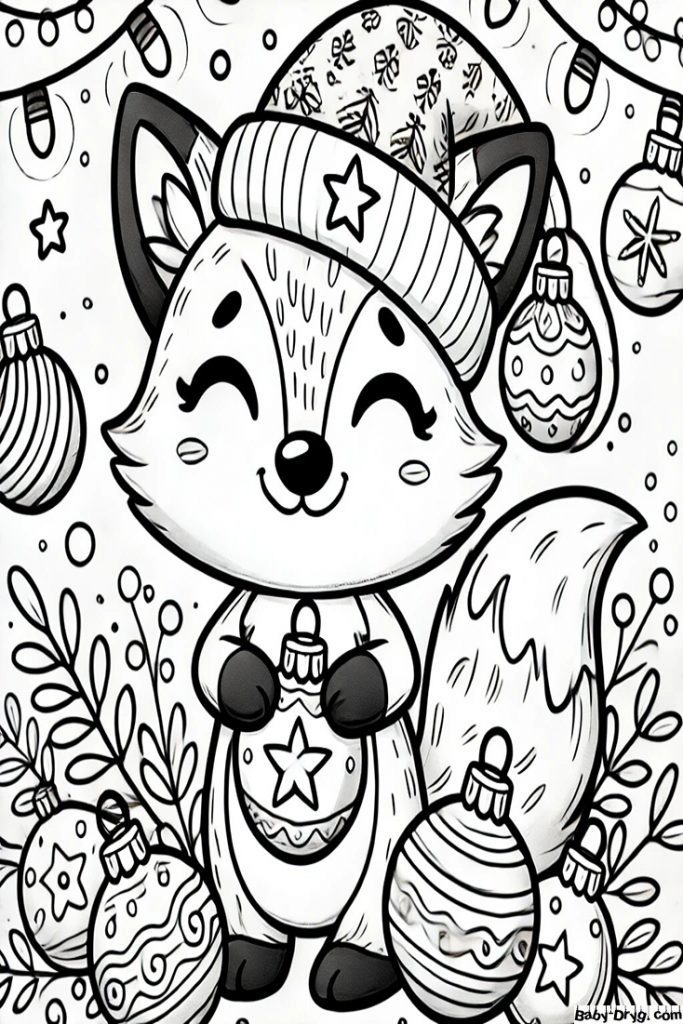 New Year's fox Coloring Page | Coloring Year Snake 2025