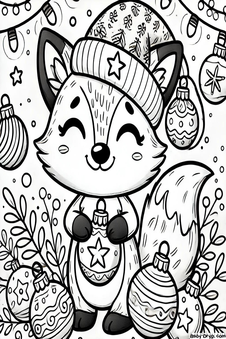 New Year's fox Coloring Page | Coloring Year Snake 2025