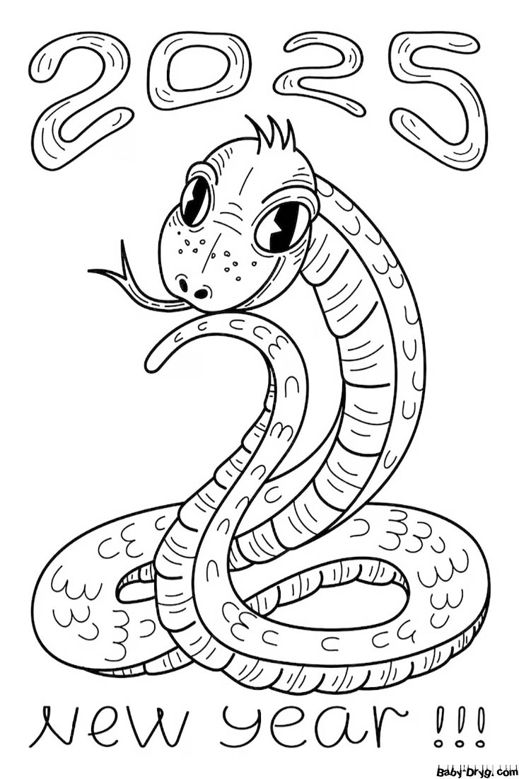 New Year's pictures Year of the Snake 2025 | Coloring Year Snake 2025