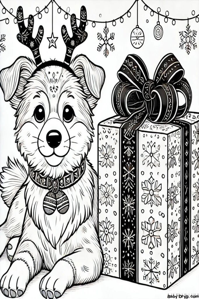 New Year's reindeer sleeping on a toy Coloring Page | Coloring Year Snake 2025