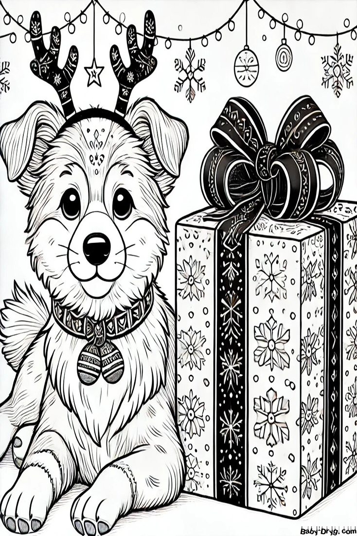 New Year's reindeer sleeping on a toy Coloring Page | Coloring Year Snake 2025