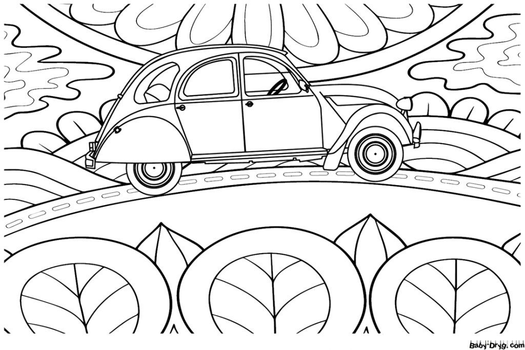 Old Citroen Coloring Page | Coloring Citroën