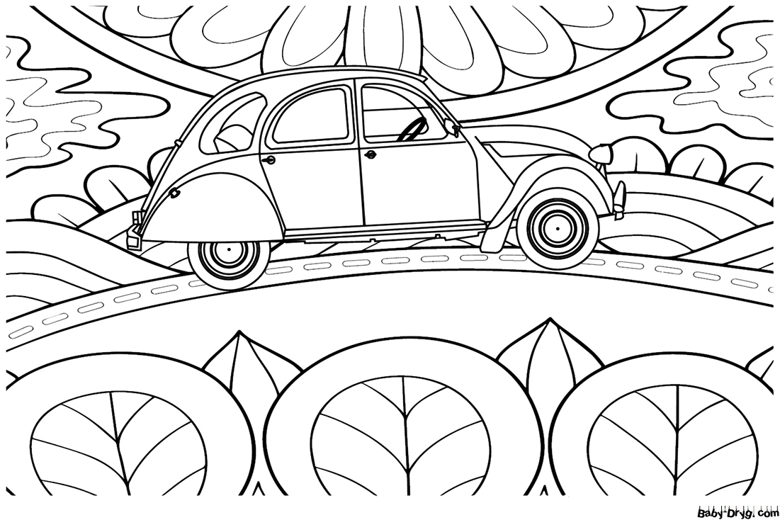Old Citroen Coloring Page | Coloring Citroën