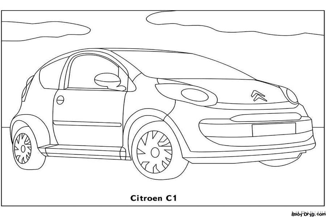 Раскраска Citroën C1 | Раскраски Ситроен / Citroën