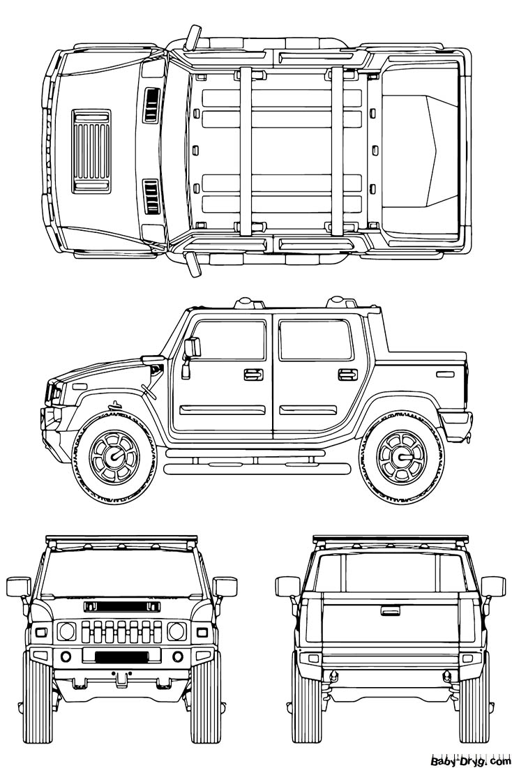 Раскраска Хаммер бесплатно | Раскраски Хаммер / Hummer