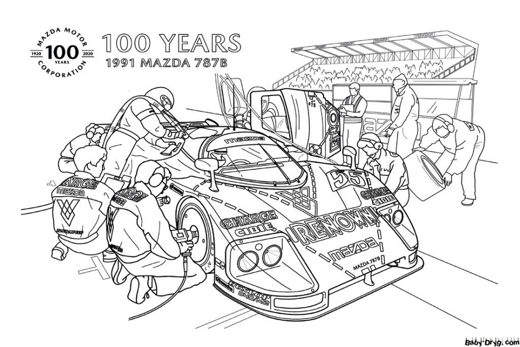 Раскраска Mazda 787B | Раскраски Мазда / Mazda