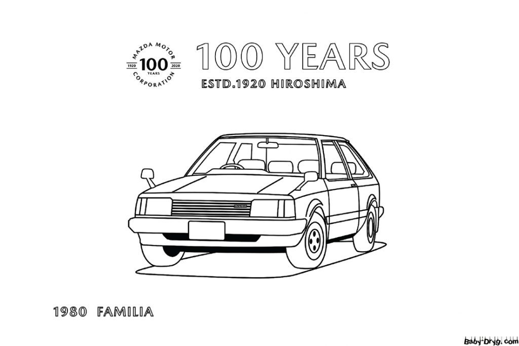 Раскраска Mazda Familia | Раскраски Мазда / Mazda