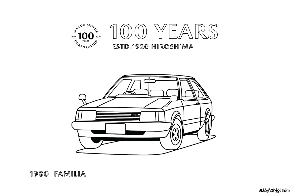 Раскраска Mazda Familia | Раскраски Мазда / Mazda