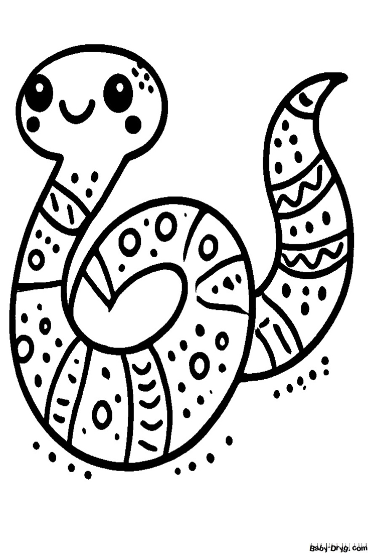 Rattlesnake 2025 Coloring Page | Coloring Year Snake 2025