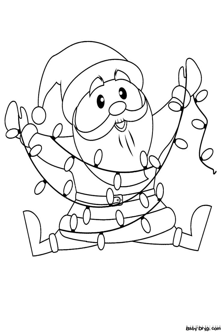 Santa Claus New Year 2025 Coloring Page | Coloring Year Snake 2025