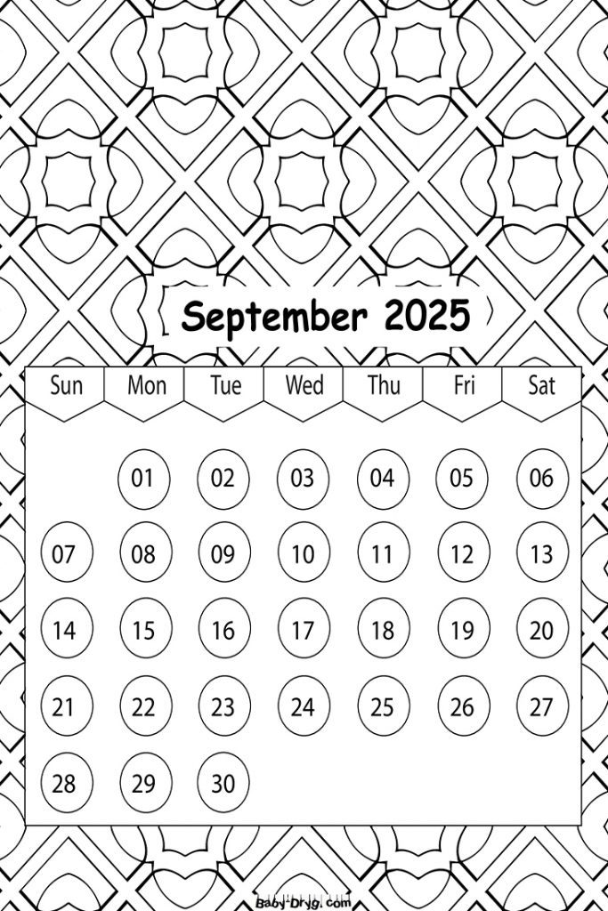 September 2025 Calendar | Coloring Calendar 2025 year