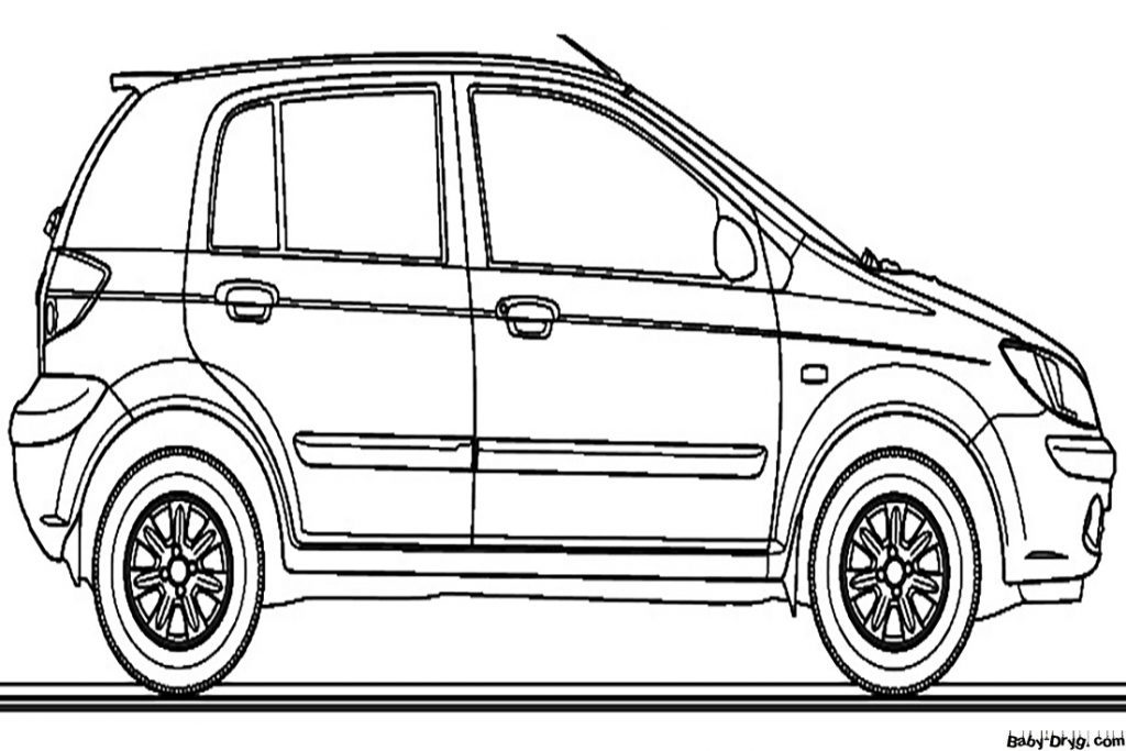 Simple Coloring Page Hyundai | Coloring Hyundai