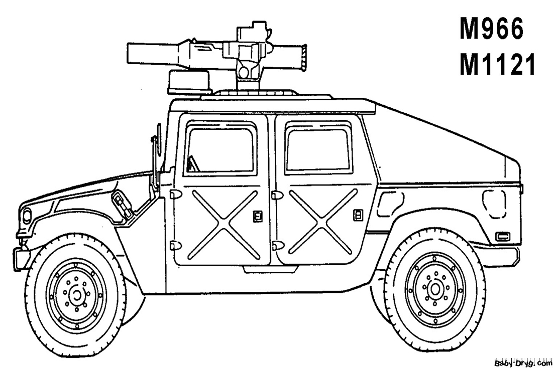 Simple Hummer picture | Coloring Hummer