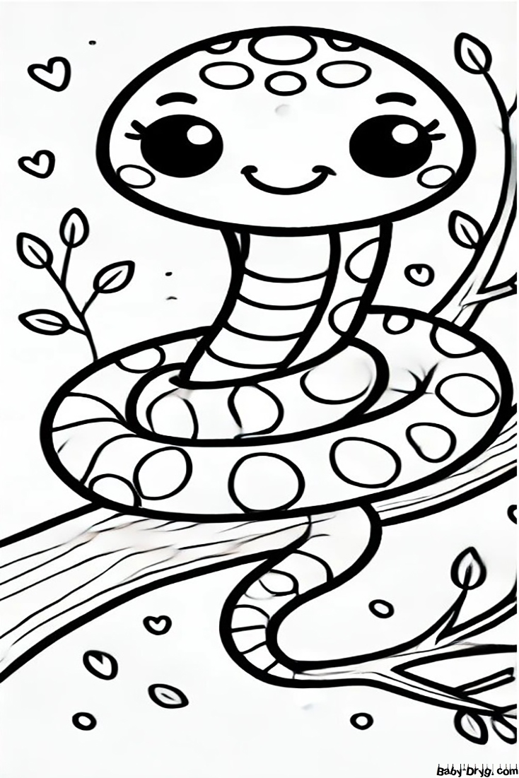 Snake for 2025 Coloring Page | Coloring Year Snake 2025