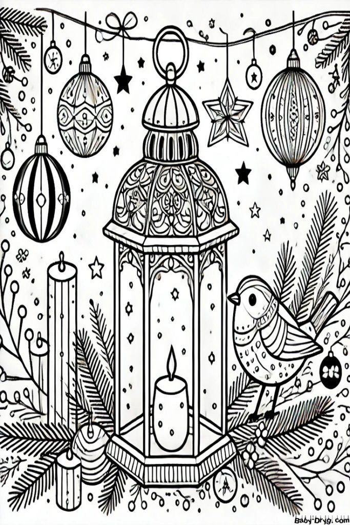 Snowbird New Year's Eve party Coloring Page | Coloring Year Snake 2025