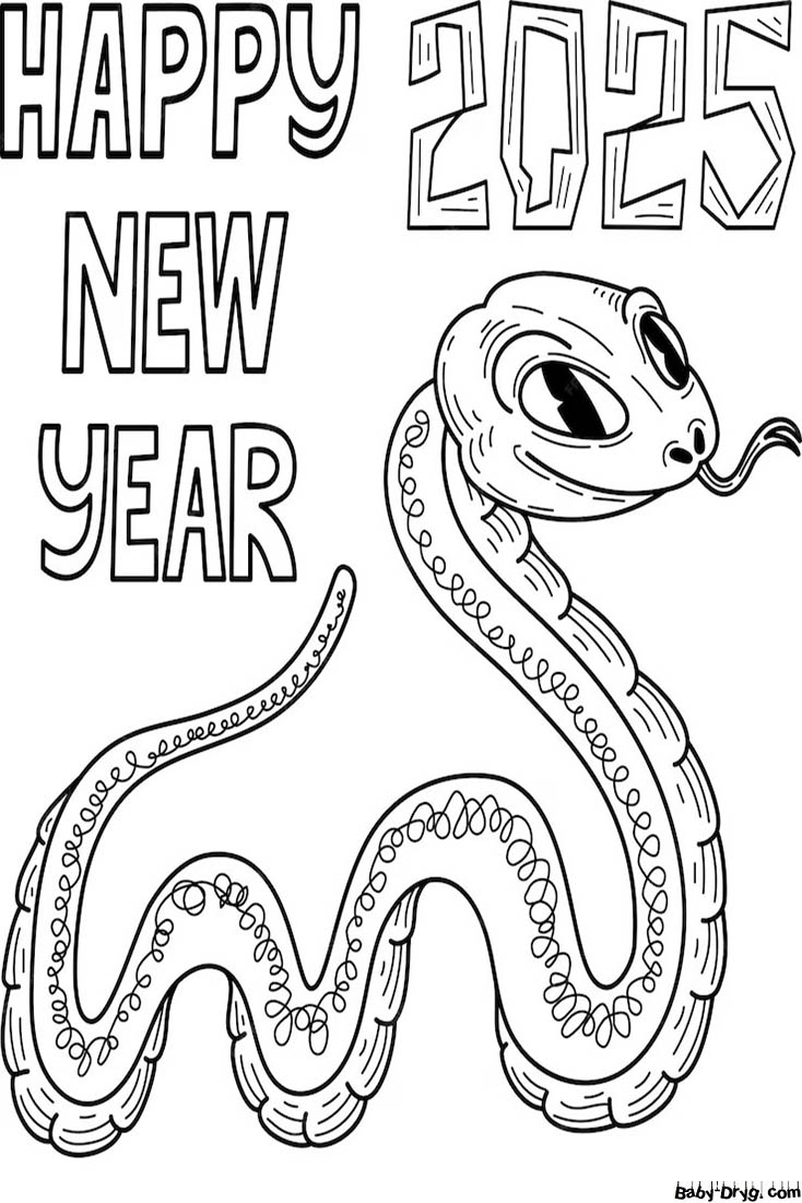 The picture of the Year of the Snake is beautiful | Coloring Year Snake 2025
