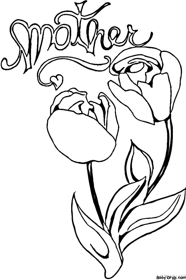 Tulips For Mom Coloring Page | Coloring Mother's Day