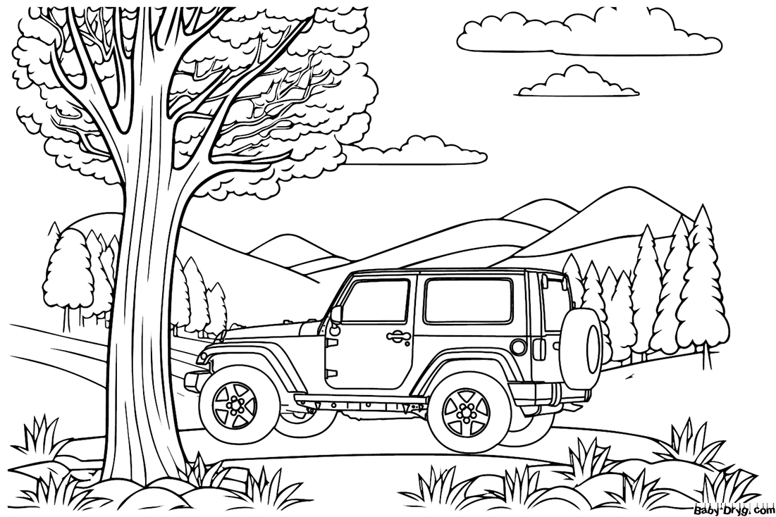 Coloring Page Mercedes-Benz G-Class | Coloring Mercedes Benz