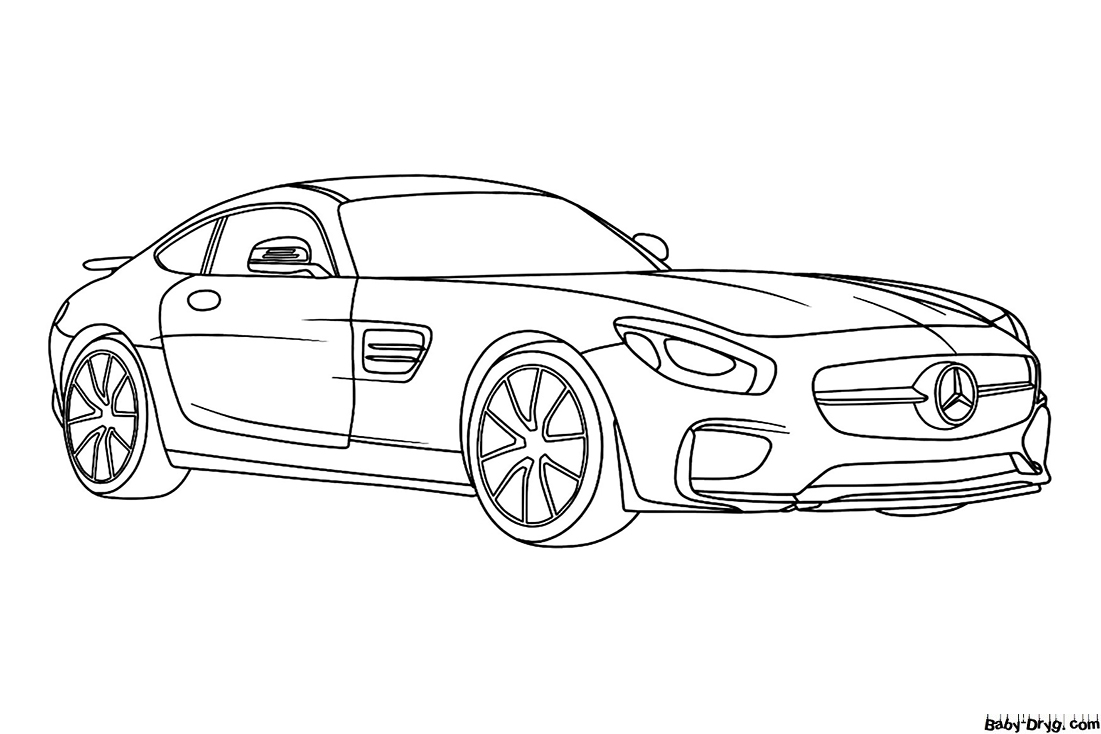 Cool Mercedes SLS Coloring Page | Coloring Mercedes Benz