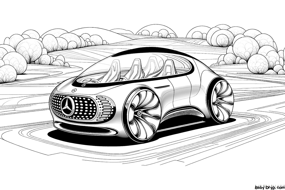 Futuristic concept Mercedes VISION AVTR Coloring Page | Coloring Mercedes Benz