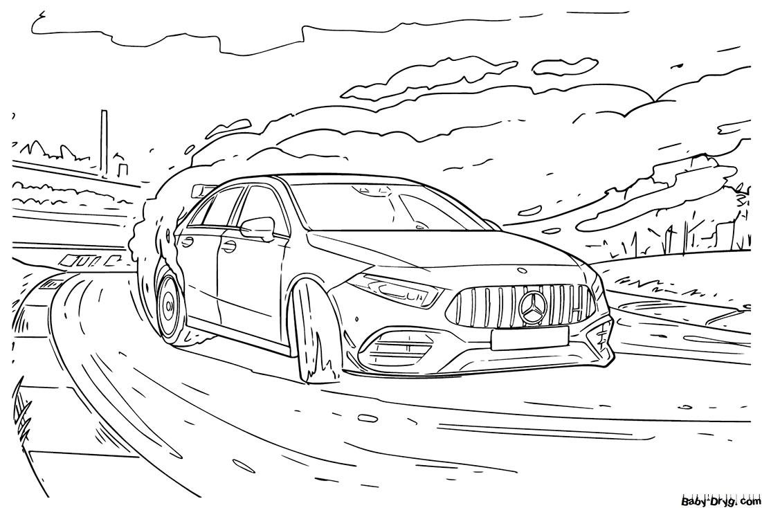 Mercedes-AMG GT Coupe Coloring Page | Coloring Mercedes Benz