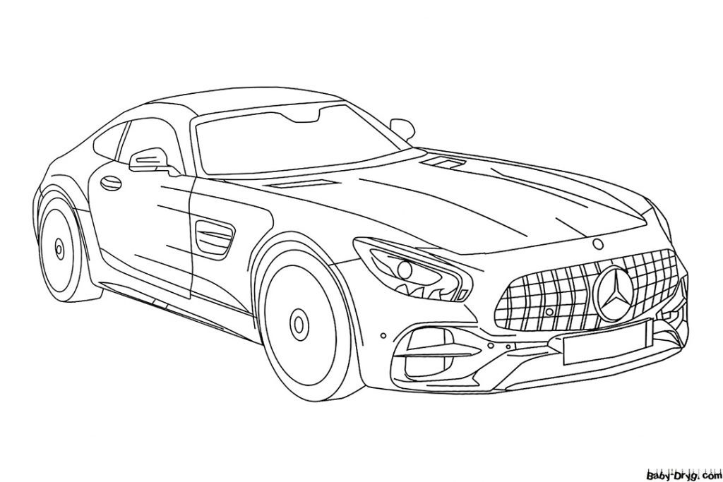 Mercedes Benz AMG GT C Edition 50 Coloring Page | Coloring Mercedes Benz
