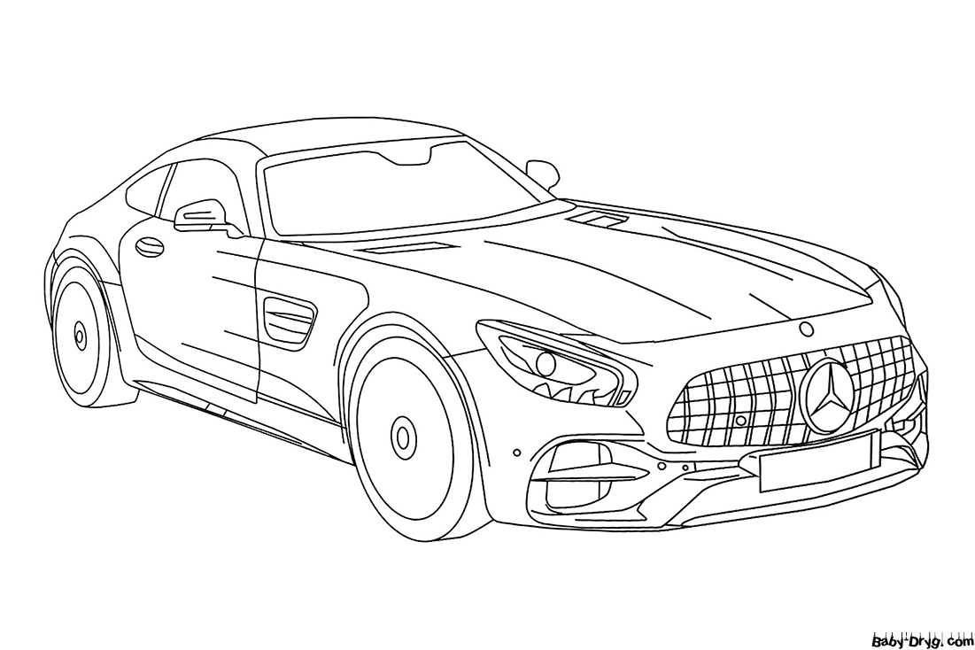 Mercedes Benz AMG GT C Edition 50 Coloring Page | Coloring Mercedes Benz