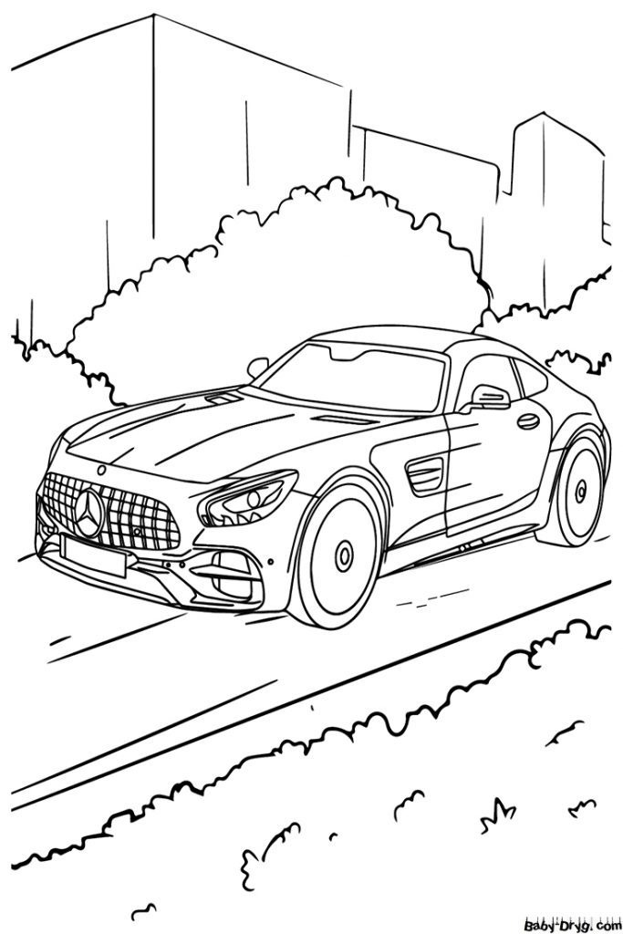 Mercedes-Benz AMG GT Coloring Page | Coloring Mercedes Benz