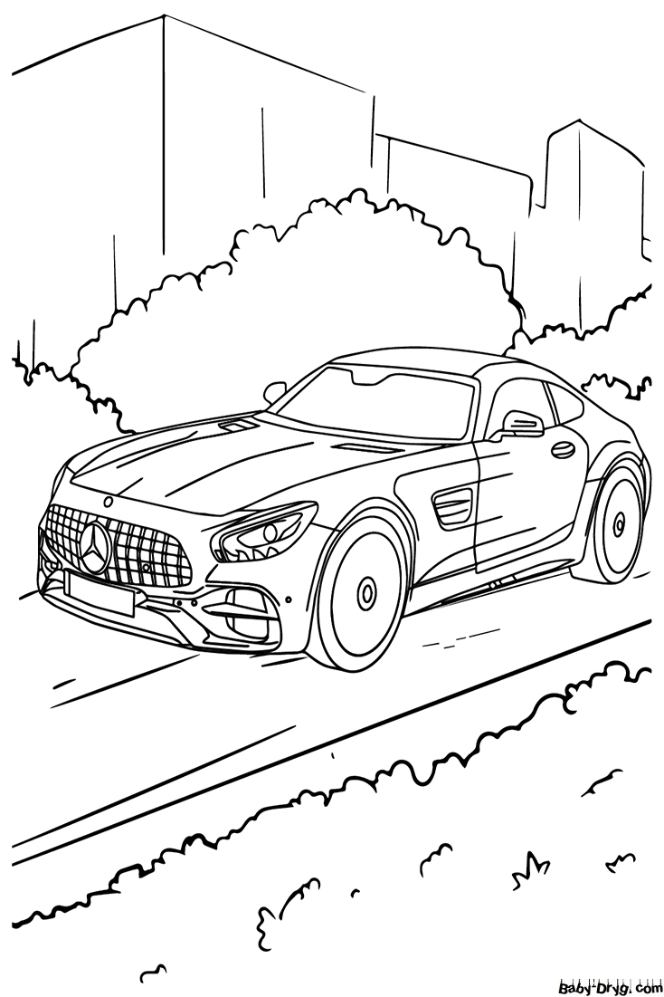 Mercedes-Benz AMG GT Coloring Page | Coloring Mercedes Benz