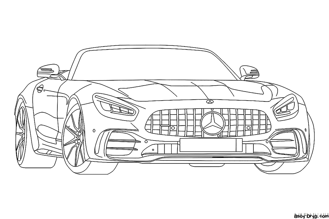 Mercedes Benz AMG GT R Roadster 2020 Coloring Page | Coloring Mercedes Benz