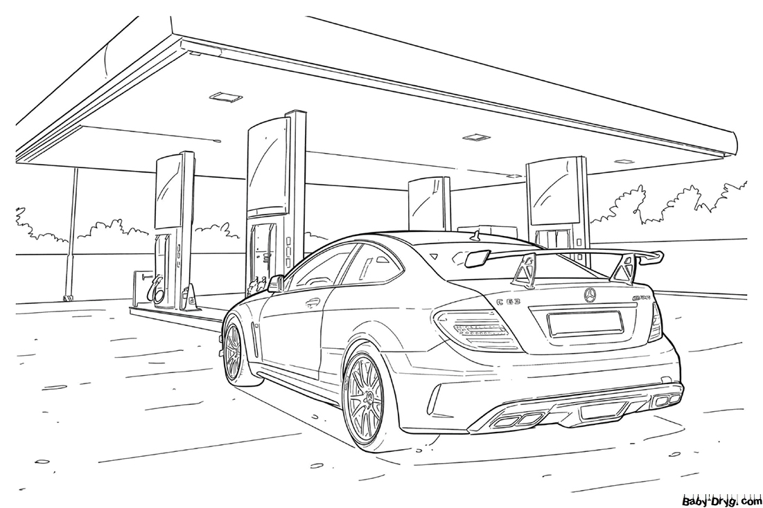 Mercedes-Benz C63 AMG Coloring Page | Coloring Mercedes Benz