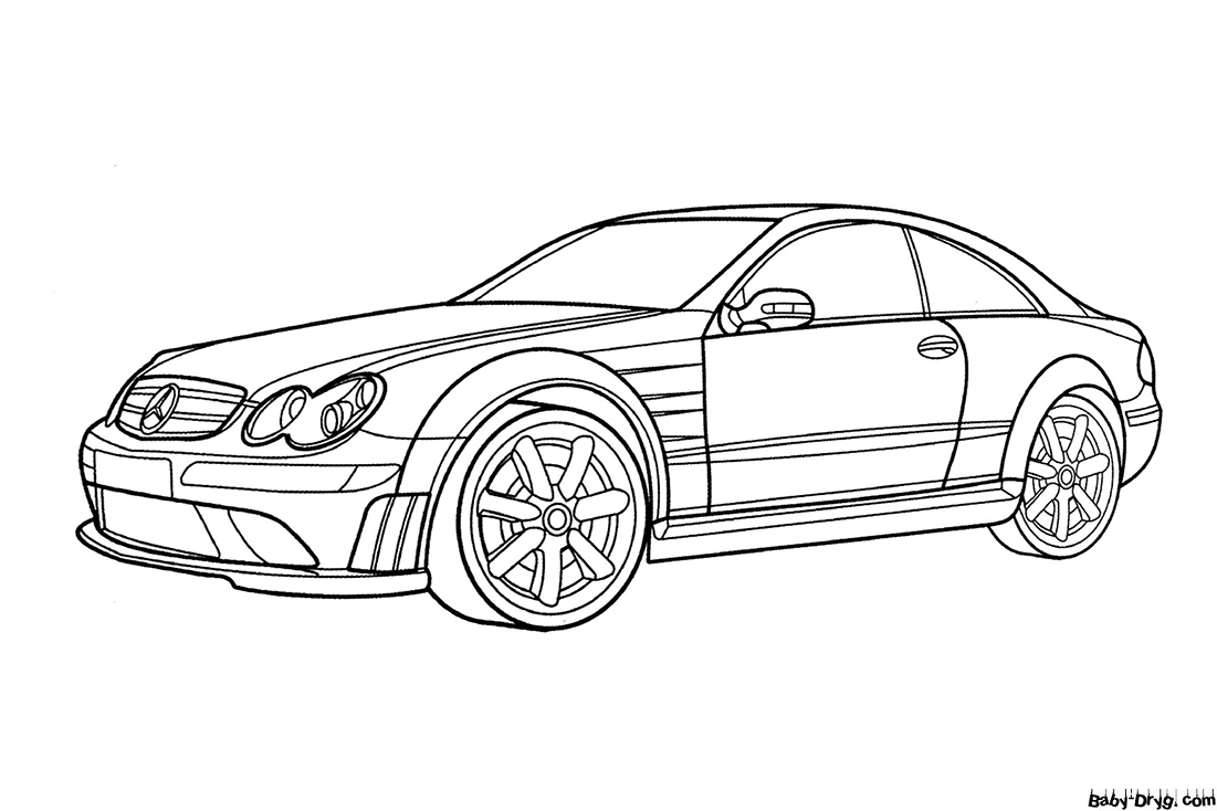 Mercedes Benz CLK-Class Coloring Page | Coloring Mercedes Benz