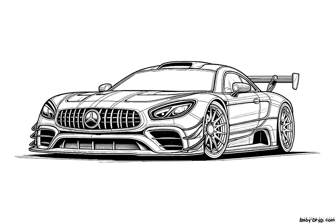 Mercedes-Benz CLK GT1 Coloring Page | Coloring Mercedes Benz