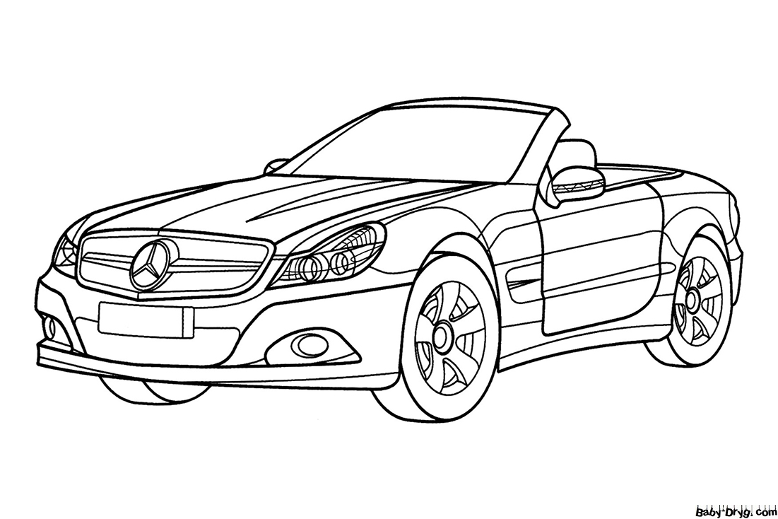 Mercedes Benz convertible Coloring Page | Coloring Mercedes Benz