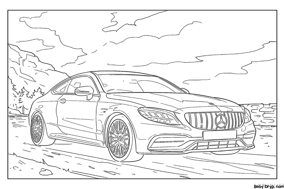 Mercedes Benz coupe Coloring Page | Coloring Mercedes Benz