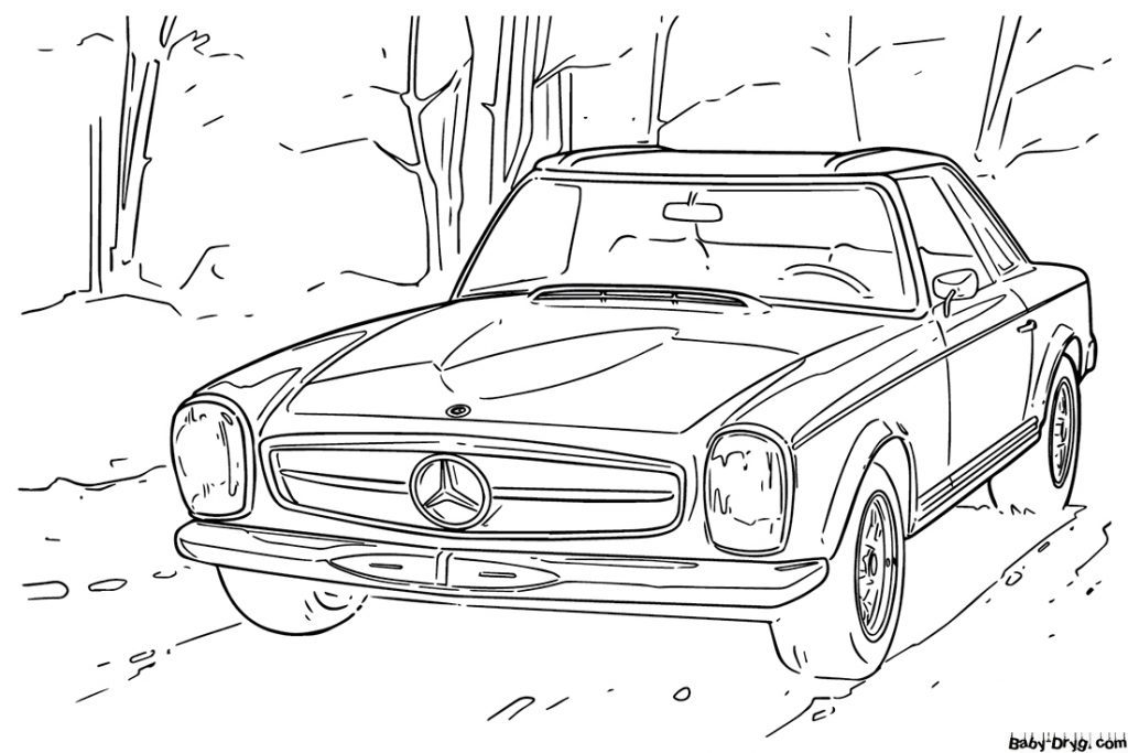 Mercedes Benz drawing | Coloring Mercedes Benz