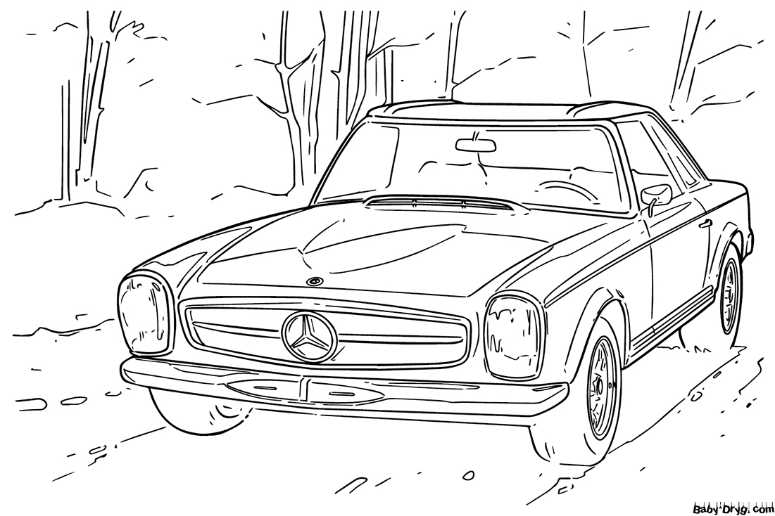 Mercedes Benz drawing | Coloring Mercedes Benz