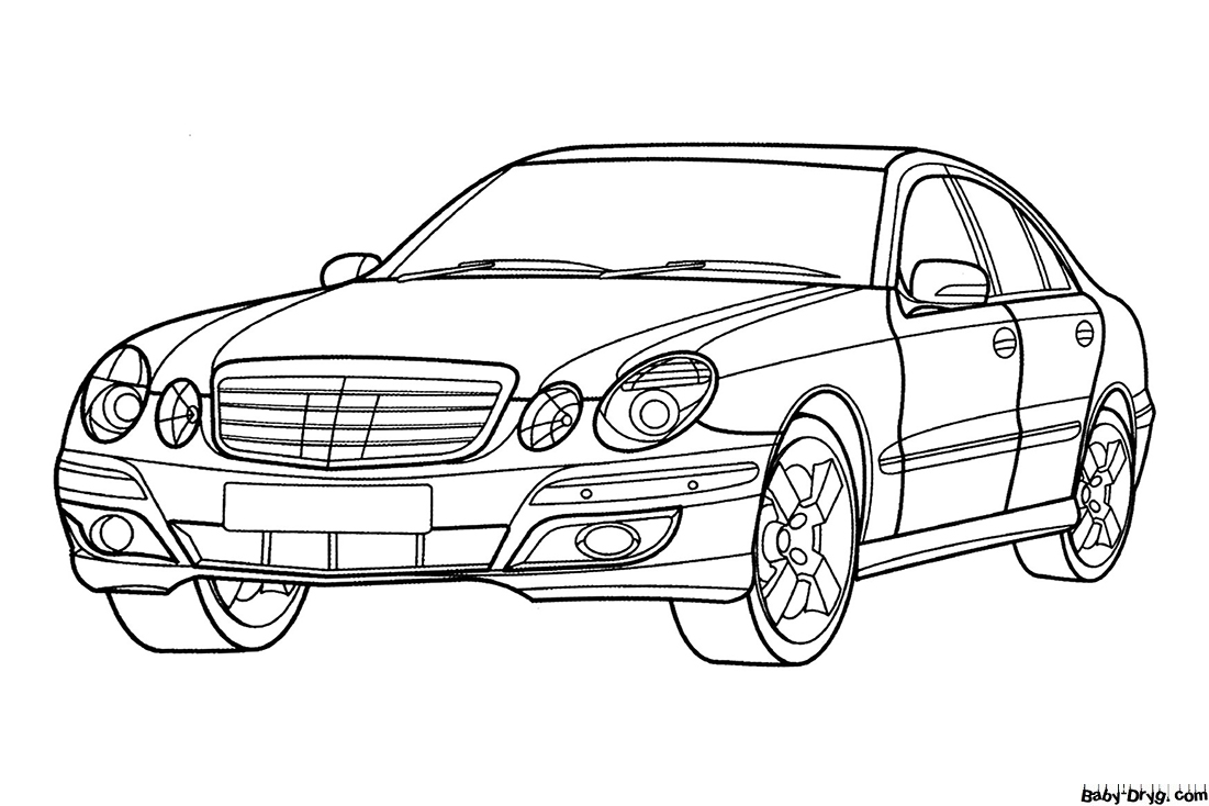 Mercedes Benz E-Class Coloring Page | Coloring Mercedes Benz