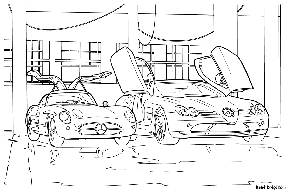 Mercedes-Benz for free Coloring Page | Coloring Mercedes Benz