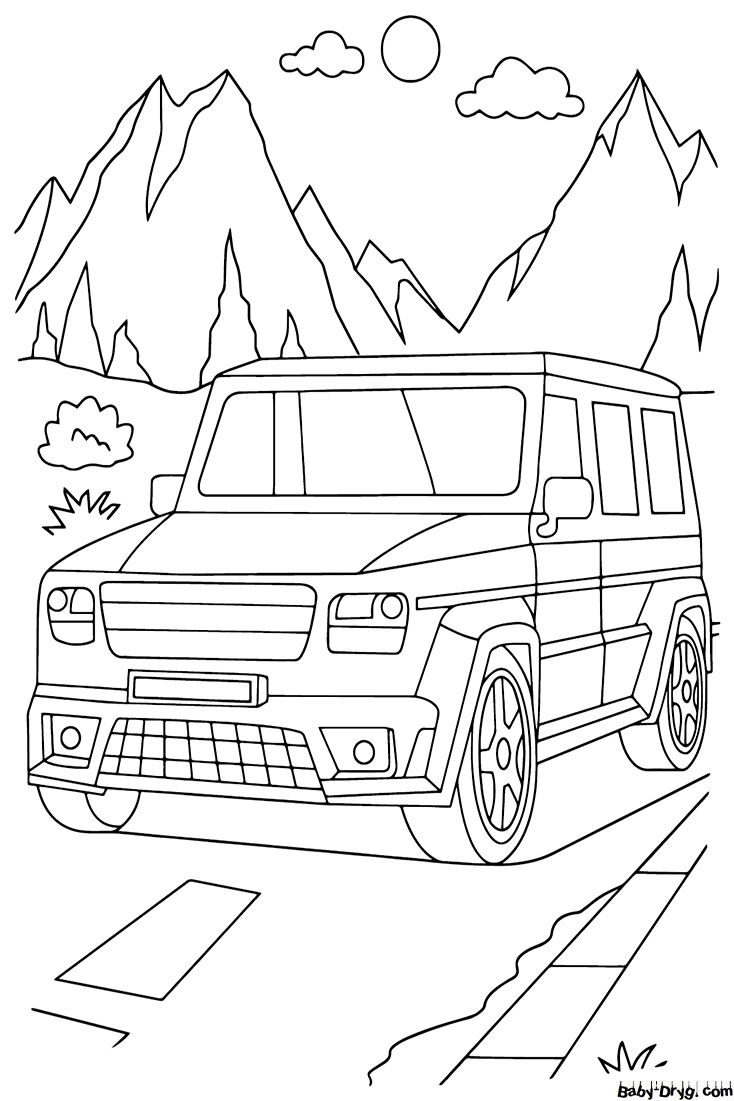 Mercedes-Benz G-Class SUV Coloring Page | Coloring Mercedes Benz
