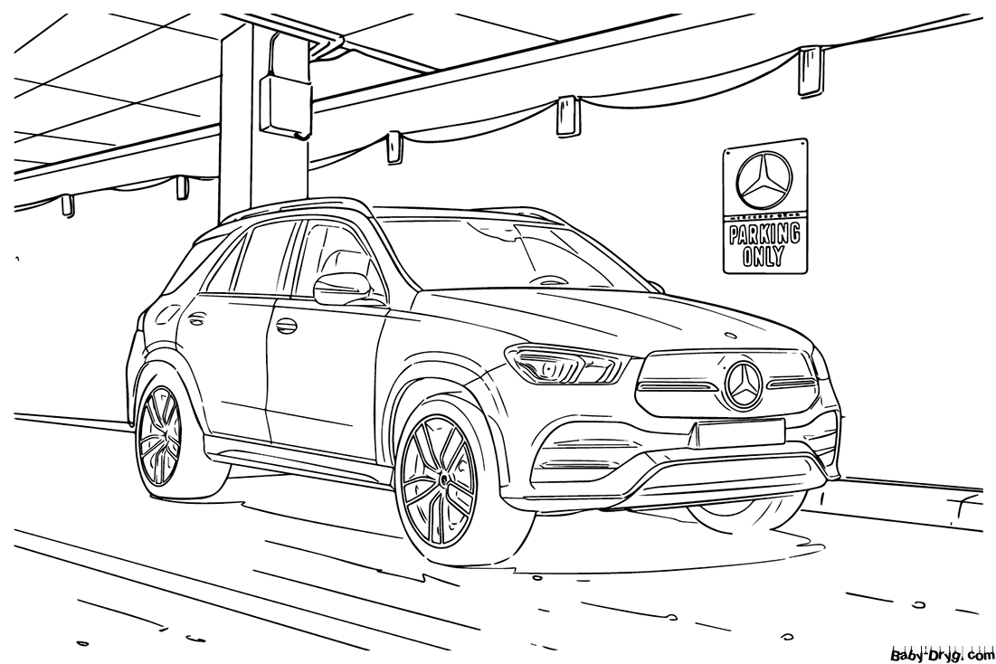 Mercedes-Benz GLE Coloring Page | Coloring Mercedes Benz