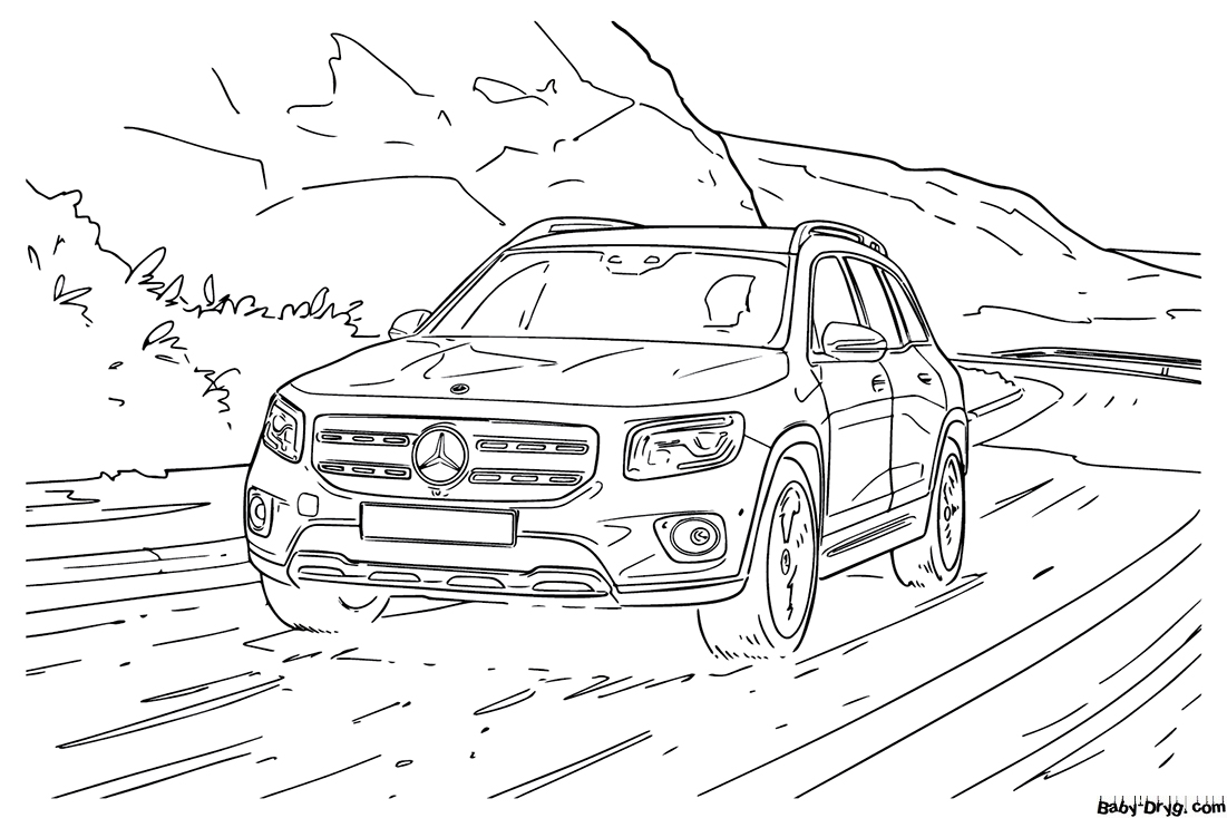 Mercedes-Benz GLS Coloring Page | Coloring Mercedes Benz