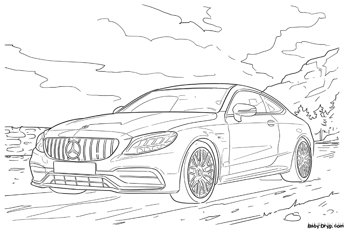 Mercedes-Benz Mercedes AMG GT-63 Coloring Page | Coloring Mercedes Benz