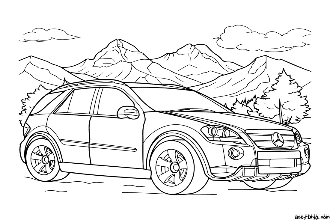 Mercedes Benz ML-Class Coloring Page | Coloring Mercedes Benz