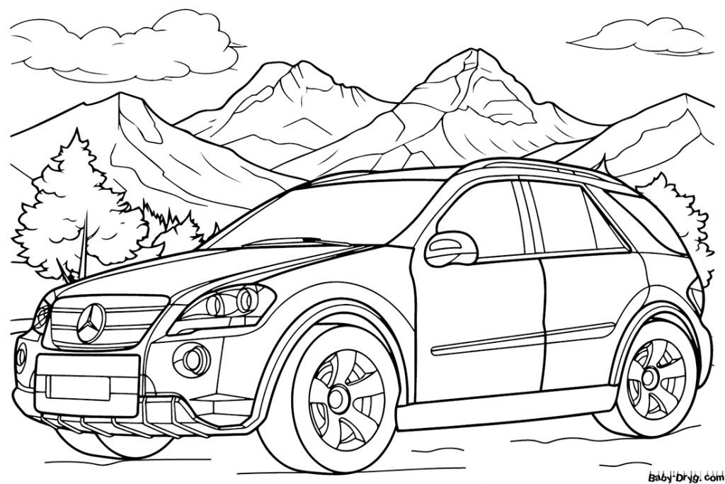 Mercedes-Benz ML-Class Coloring Page | Coloring Mercedes Benz