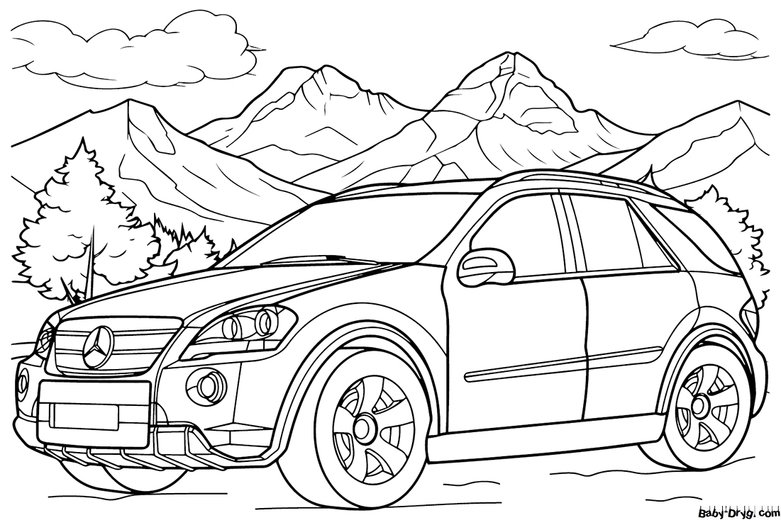 Mercedes-Benz ML-Class Coloring Page | Coloring Mercedes Benz