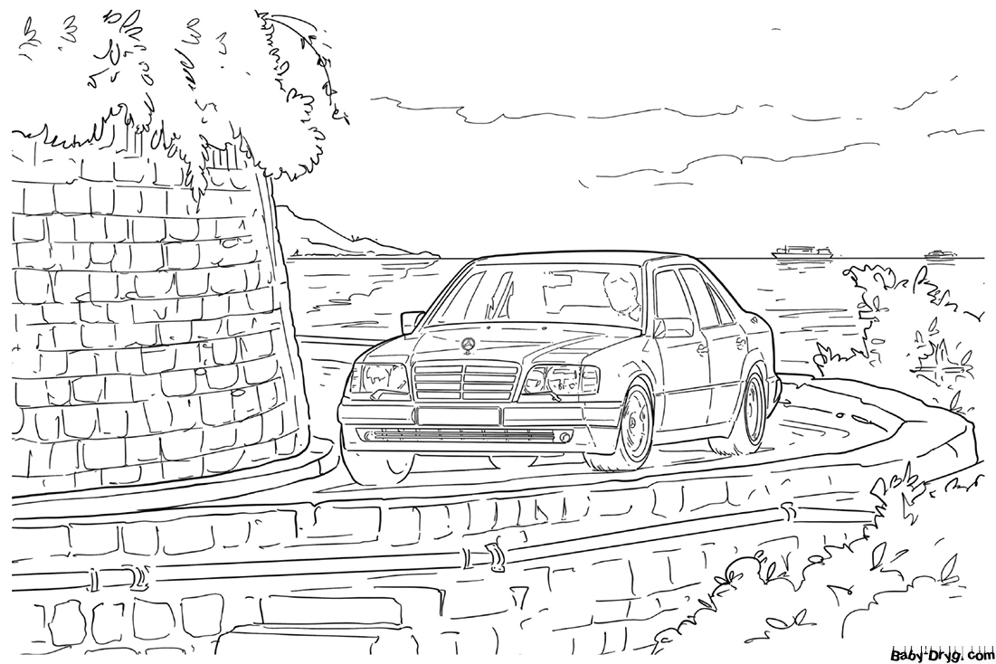 Mercedes-Benz S-Class Sedan Coloring Page | Coloring Mercedes Benz