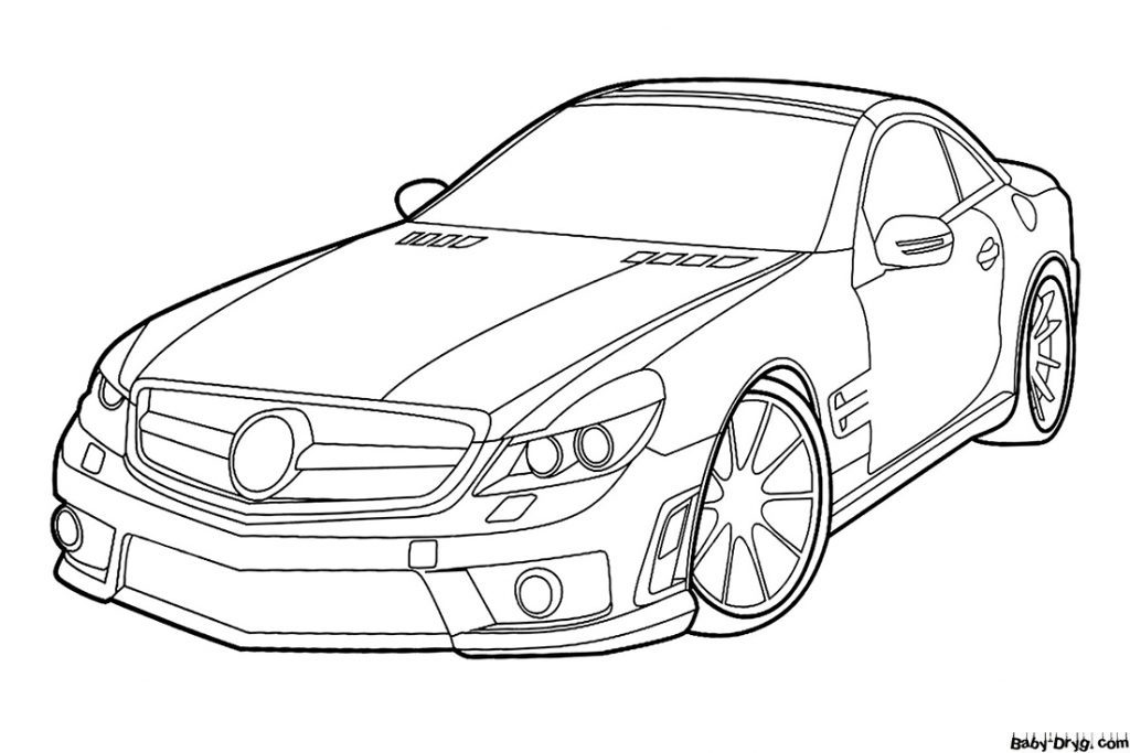 Mercedes Benz SL 63 AMG Coloring Page | Coloring Mercedes Benz