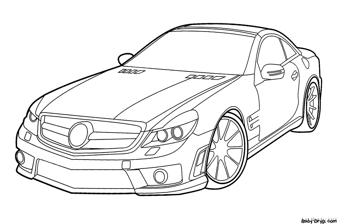 Mercedes Benz SL 63 AMG Coloring Page | Coloring Mercedes Benz