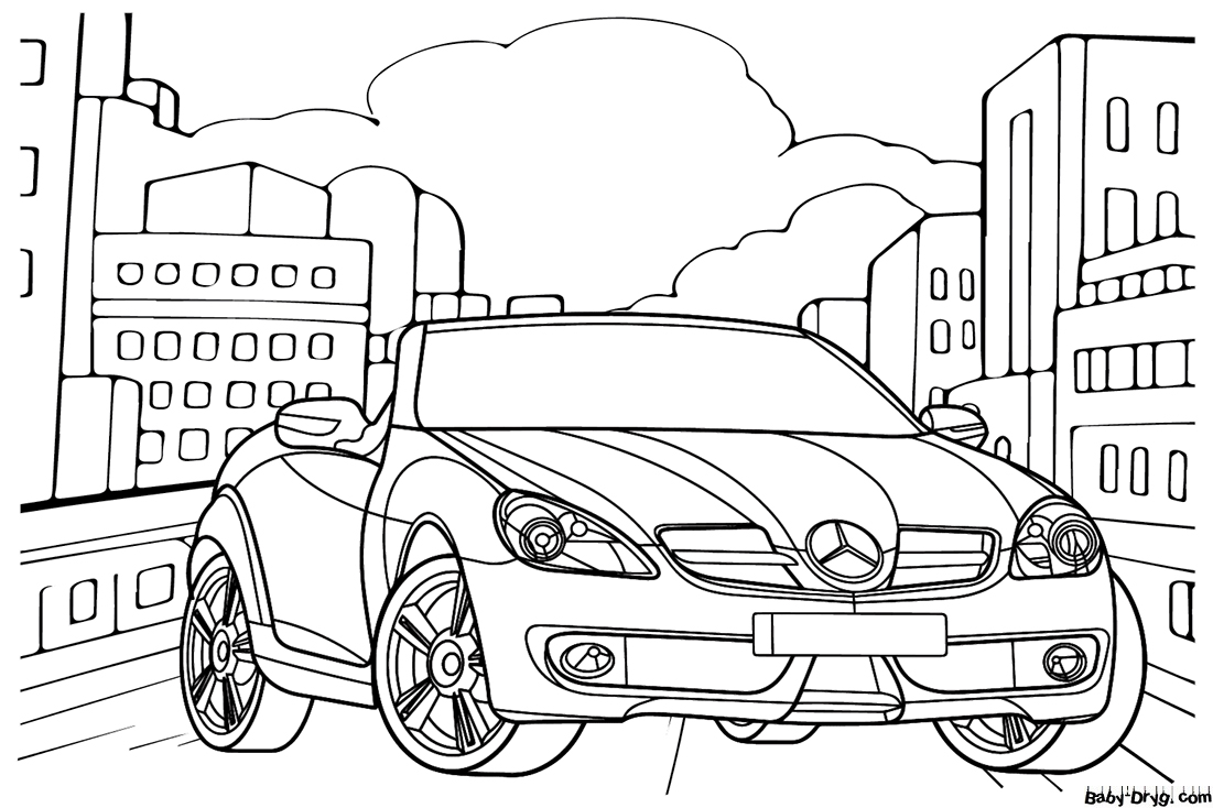 Mercedes-Benz SLK-Class Coloring Page | Coloring Mercedes Benz